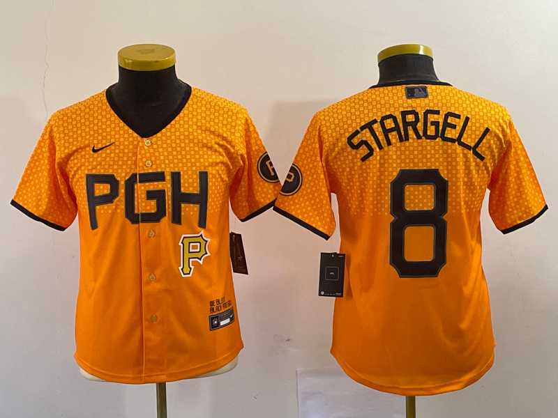 Youth Pittsburgh Pirates #8 Willie Stargell Number Yellow 2023 City Connect Stitched Jersey5,We sell and wholesale Youth Pittsburgh Pirates #8 Willie Stargell Number Yellow 2023 City Connect Stitched Jersey5 on line form chian!
